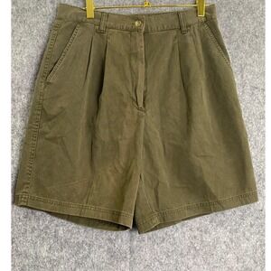 Vintage Woolrich Olive Green Pleated Shorts Womens 14 High Waisted Classic AS IS